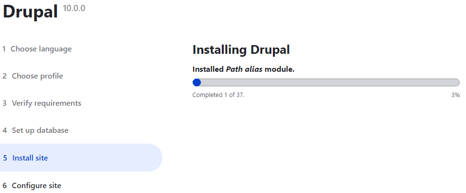 Installing drupal