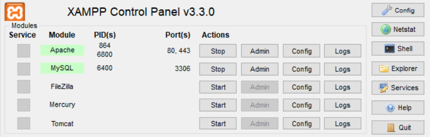 Open mysql